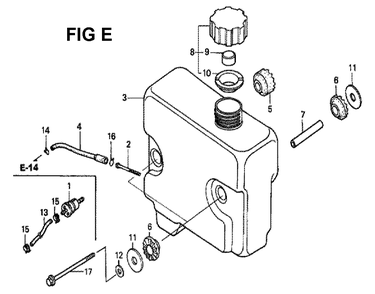 Fig-10 Diagram and Parts List for GXV340K2 Type DN Honda Engine