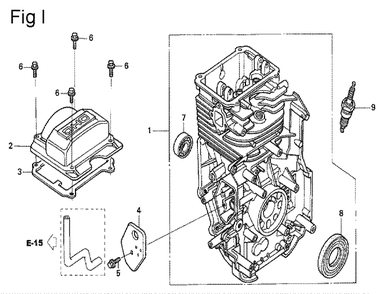 Fig-9 Diagram and Parts List for GS190A Type QBU Honda Engine