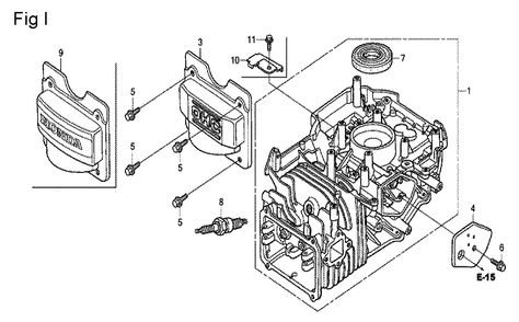 Fig-9 Diagram and Parts List for GCV190A Type A1AE Honda Engine
