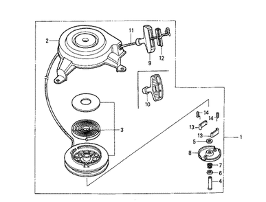 Fig-0 Diagram and Parts List for GXV140 Type A1K Honda Engine