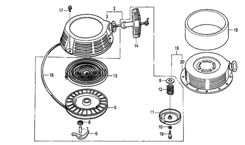 Fig-0 Diagram and Parts List for GXV340 Type DX Honda Engine