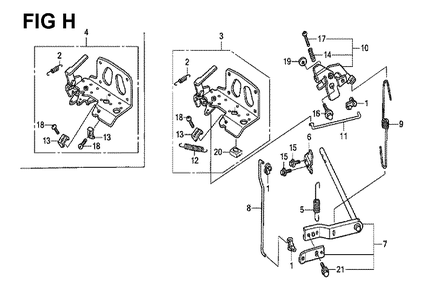 Fig-7 Diagram and Parts List for GXV530 U4-1070150 Honda Engine