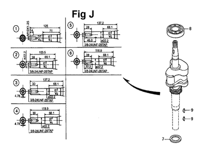 Fig-4 Diagram and Parts List for GXV140 Type A2 Honda Engine