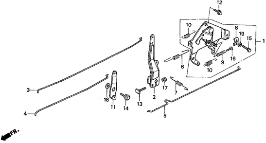Part Location Diagram of 16500-ZF5-L01 Honda Control Assembly.
