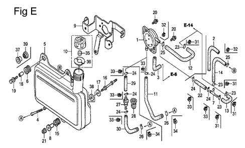 Fig-5 Diagram and Parts List for GC160 Type SHJ Honda Engine