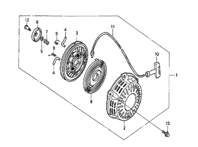 Fig-0 Diagram and Parts List for GX120K1 Type ARL Honda Engine