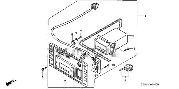 Remote Control Panel Diagram and Parts List for EVM40 (Type  ACL)(RZBS-1000001 - 1019999) Honda Generator