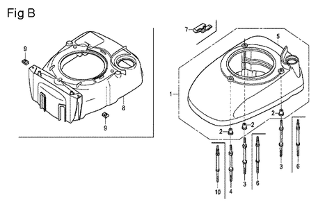 Fig-2 Diagram and Parts List for GCV190LA Type S3A Honda Engine