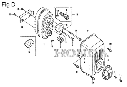 Fig-4 Diagram and Parts List for GS190A Type QBA2 Honda Engine