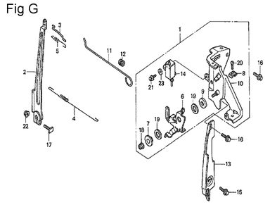 Fig-7 Diagram and Parts List for GC135 Type QHE Honda Engine