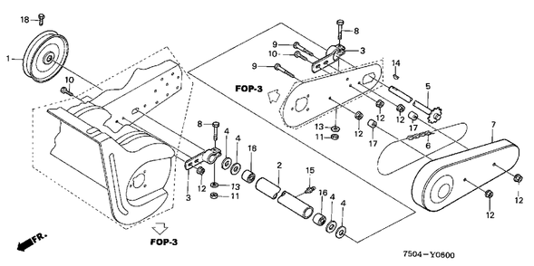 Snow Thrower Pulley (Ht3810st) Diagram and Parts List for HT3810 Type  ST Honda Lawn Tractor Accessories
