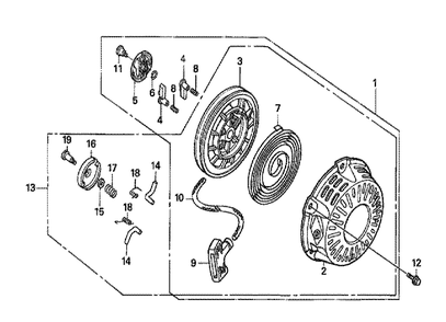 Fig-0 Diagram and Parts List for GX160H1 Type LH Honda Engine