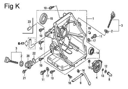 Fig-11 Diagram and Parts List for GC160A Type QHE1 Honda Engine
