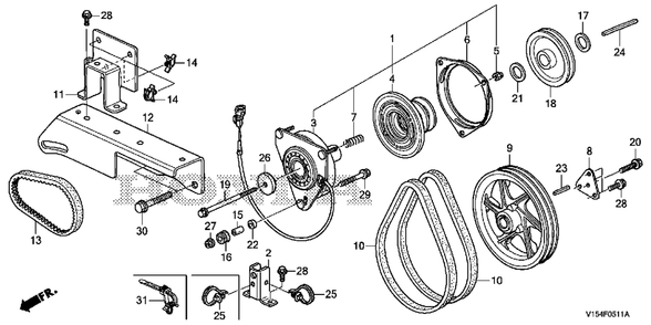 Part Location Diagram of 22279-V27-003 Honda Spring, Return