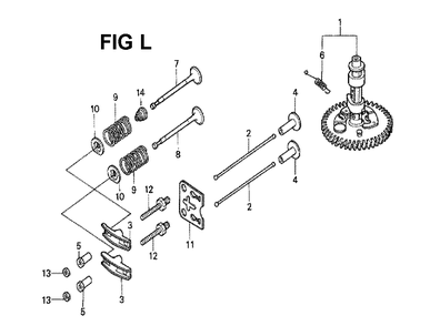 Fig-12 Diagram and Parts List for GXV160K1 Type N6 Honda Engine