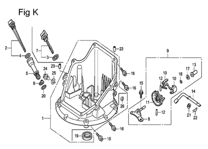 Fig-11 Diagram and Parts List for GCV160A Type E1A2 Honda Engine