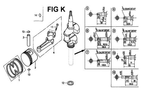 Fig-2 Diagram and Parts List for GXV160K1 Type N1F Honda Engine