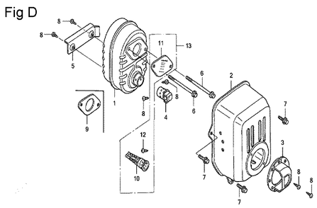 Fig-4 Diagram and Parts List for GC135 Type SHE Honda Engine
