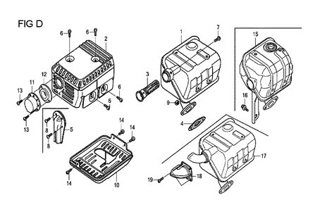 Fig-4 Diagram and Parts List for GX120T1 Type TXBR Honda Engine
