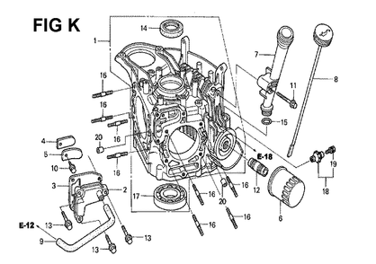 Fig-7 Diagram and Parts List for GXV530 Type QXU4 Honda Engine
