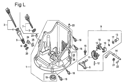 Fig-12 Diagram and Parts List for GCV160A Type S1A Honda Engine