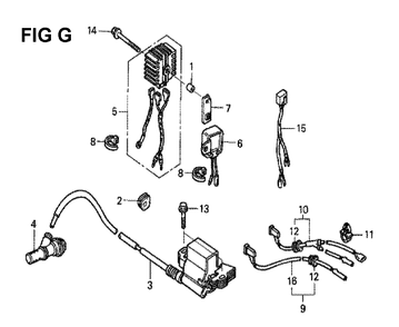Fig-6 Diagram and Parts List for GXV340K2 Type DCA Honda Engine