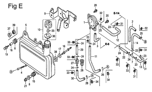 Fig-5 Diagram and Parts List for GC160 Type PXC Honda Engine