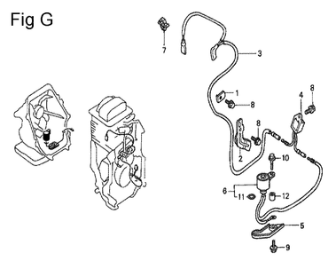 Fig-7 Diagram and Parts List for GC190A Type VXU Honda Engine
