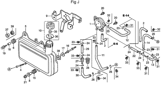 Fig-10 Diagram and Parts List for GC160A Type VHA Honda Engine