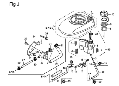 Fig-10 Diagram and Parts List for GSV190LA Type S3A Honda Engine