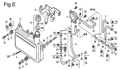 Fig-5 Diagram and Parts List for GC160A Type QHPA Honda Engine