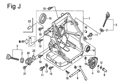 Fig-10 Diagram and Parts List for GC160 Type PHD Honda Engine