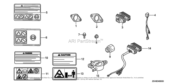 Other Parts Diagram and Parts List for GXV390RT1 (typeDCST)(GJADT-1000001) Honda Engine