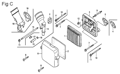 Fig-3 Diagram and Parts List for GX100U Type SE Honda Engine