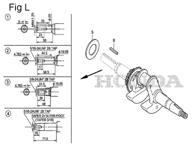 Fig-12 Diagram and Parts List for GS190A Type VXE9 Honda Engine