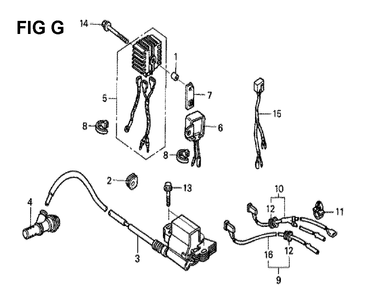 Fig-9 Diagram and Parts List for GXV340K2 Type DCA Honda Engine