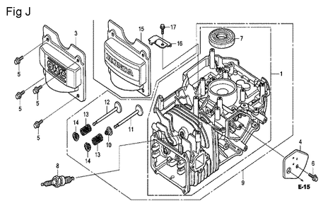 Fig-10 Diagram and Parts List for GCV160A Type S3A Honda Engine