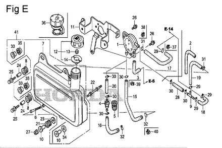 Fig-5 Diagram and Parts List for GS190A Type QBA Honda Engine