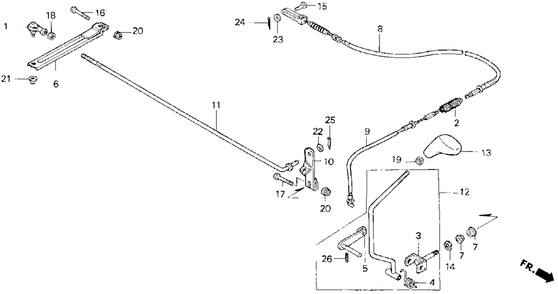 Part Location Diagram of 24361-763-A00 Honda Arm, Change