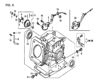 Fig-11 Diagram and Parts List for GX120T1 Type TX2 Honda Engine