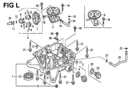 Fig-12 Diagram and Parts List for GXV530 Type QXU4A Honda Engine