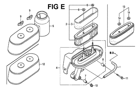 Fig-5 Diagram and Parts List for GXV160H2 Type C14 Honda Engine