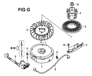 Fig-7 Diagram and Parts List for GCV190LA Type N5B Honda Engine