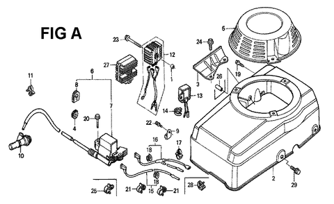 Fig-14 Diagram and Parts List for GXV340K1 Type DX Honda Engine