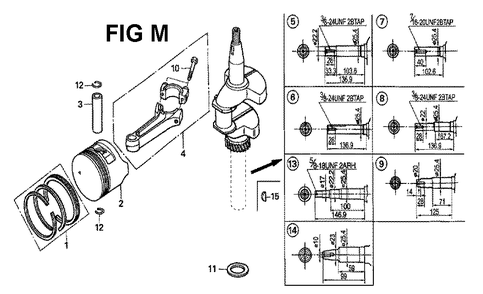 Fig-11 Diagram and Parts List for GXV160H2 Type C12 Honda Engine