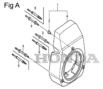 Fig-1 Diagram and Parts List for GS190A Type MBA2 Honda Engine