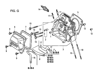 Fig-7 Diagram and Parts List for GX120T1 Type QX Honda Engine