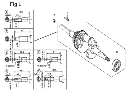 Fig-12 Diagram and Parts List for GX100U Type BE14 Honda Engine