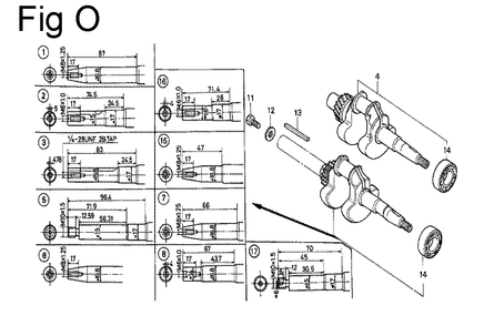 Fig-15 Diagram and Parts List for G100 Type MR Honda Engine