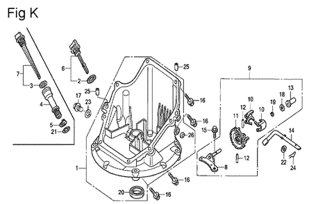 Fig-11 Diagram and Parts List for GSV190A Type A3TE Honda Engine